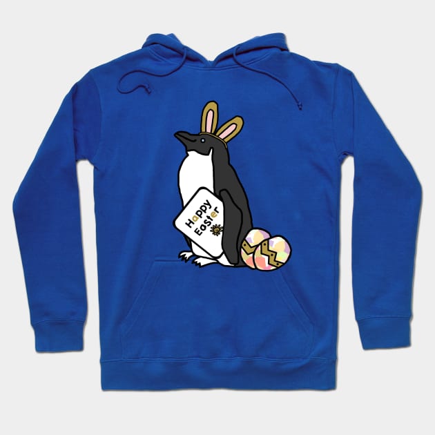 Happy Easter Bunny Ears on Penguin Hoodie by ellenhenryart